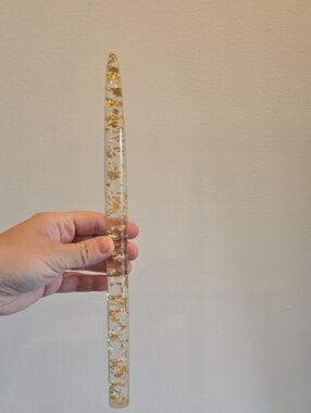 Vintage Gold Speck Lucite Candle